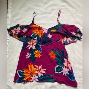 Old Navy- Size small- fun floral pattern off the shoulder tank